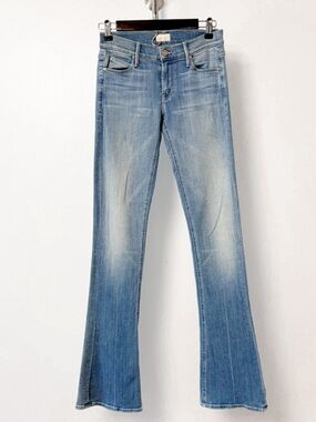 MOTHER MINI FLARED JEAN THE RUNAWAY SKINNY FLARE JEANS LIGHT KITTY SZ 26